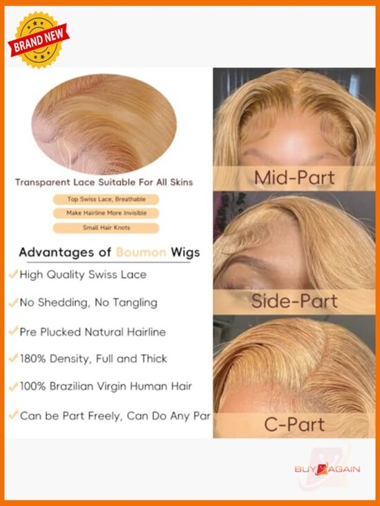 200% Density HD Lace Front Wig Human Hair Body Wave Pre Plucked 13x4 Lace Full main image 4